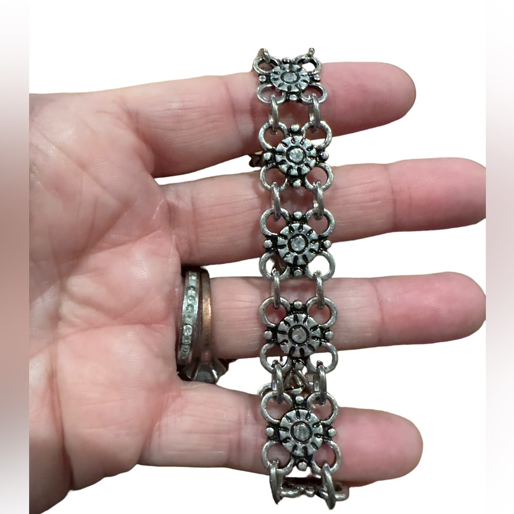Silver Geometric Design Adjustable Bracelet
